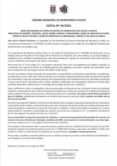 Edital n.&ordm; 34/2025 CMMV