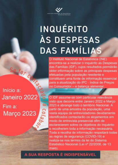 INE - INQUÉRITO ÀS DESPESAS DAS FAMÍLIAS