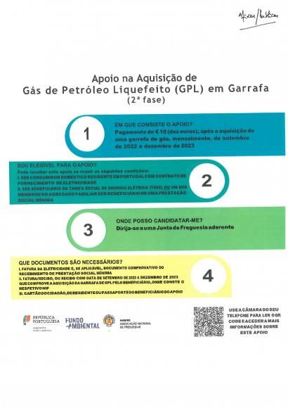 Apoio de g&aacute;s petr&oacute;leo liquefeito 