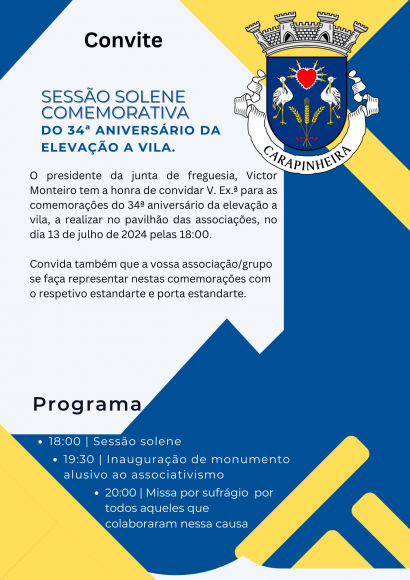 Sess&atilde;o Solene Comemorativa do 34.&ordm; Anivers&aacute;rio da Eleva&ccedil;&atilde;o a Vila